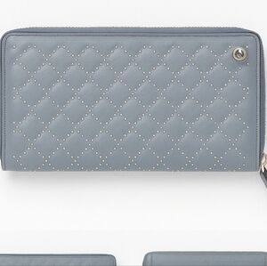 Authentic Gucci Guccissima Studded Wallet – Gunmetal Gray leather Patent